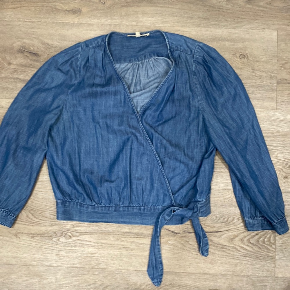 Madewell chambray wrap top
